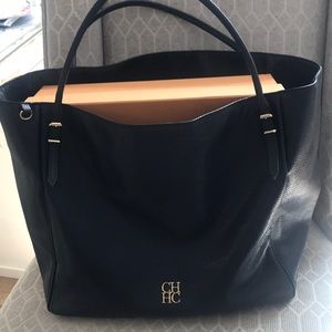 Carolina Herrera large navy tote